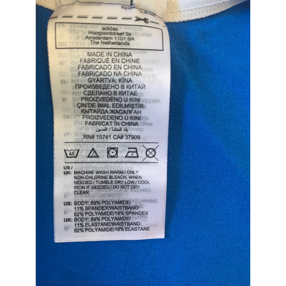 Adidas Originals Women Blue Seamless Trefoil Logo Crop Top Bralette Size L - Picture 4 of 6